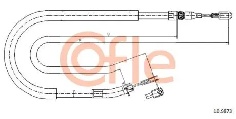Трос ручного гальма (до колодок) Mercedes Sprinter COFLE 10.9873