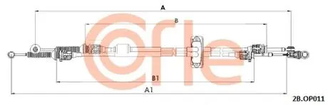 Трос кулисы Trafic/Vivaro 14- (1279/1010+1210/956) COFLE 2CB.OP011