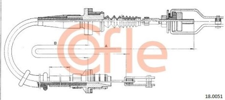 Трос сцепления Nissan Primera 2.0 91- (695/467) COFLE 18.0052 (фото 1)