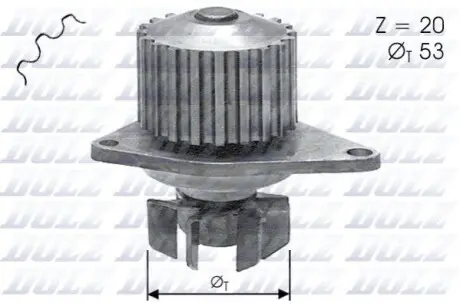 PEUGEOT помпа води AX,BX 205,405 87- DOLZ C110
