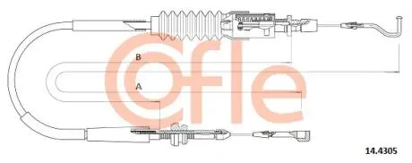 Трос газу T4 1.9/2.4D (1705мм) 90> COFLE 14.4305