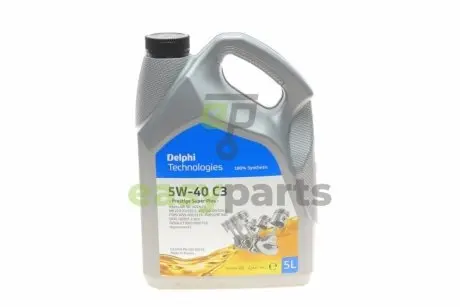 Олива 5W40 Prestige Super Plus C3 (5L) (RN0700/RN0710/VW 502.00/505.01/MB 229.31/MB226.5/Porsche A40/GM Dexos 2/Ford M2C 917A) Delphi 28236316
