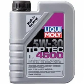 LM 1л TOP TEC 4500 5W-30 масло моторне синтетичне ACEA C1, JASO DL-1, aguar, Mitsubishi, Ford WSS-M2C 934-B, Mazda, Land Rover STJLR.03.5005 LIQUI MOLY 2317