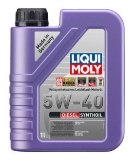 Моторное масло Diesel Synthoil 5W-40 синтетическое 1 л LIQUI MOLY 1926