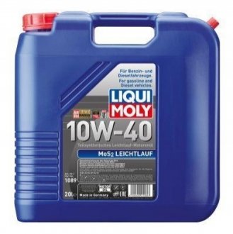 Моторное масло MoS2 Leichtlauf 10W-40 полусинтетическое 20 л LIQUI MOLY 1089 (фото 1)