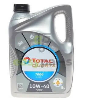 214108 Олива двигуна 5L Quartz Diesel 7000 10W40 (ACEA A3/B4 API SL/CF PSA B71 2294/B71 2300 VW 501.01/505.00 MB 229.1) TOTAL 216681