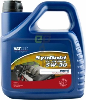 Моторное масло SynGold LL-III Plus 5W-30 синтетическое 4 л VATOIL 50021