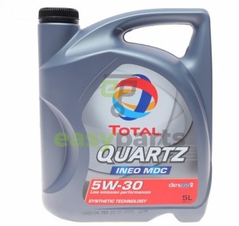 Моторне масло Quartz Ineo MDC 5W - 30 синтетичне 5 л TOTAL 199608