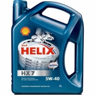 4л Helix HX7 5W-40 масло синт. API SN/CF, ACEA A3/B3, A3/B4, JASO SG+, MB Approval 229.3, VW 502.00/505.00, Renault: RN0700, RN0710 SHELL 550040513 (фото 1)