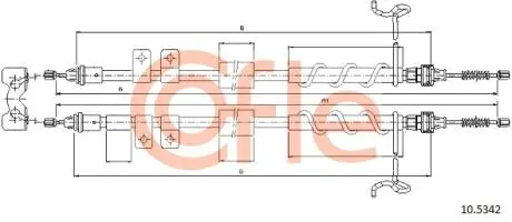 Трос ручного гальма зад. Ford Transit Connect 200/220 DS1,8TDdi-1,8TDCi –1,8 COFLE 10.5342