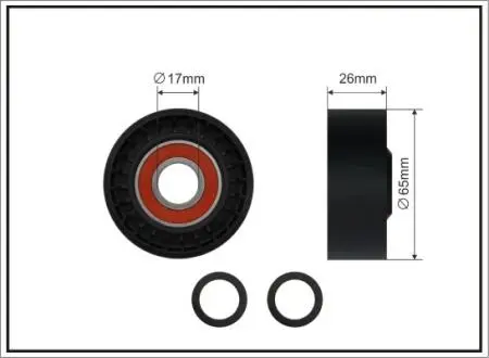 65x17x26 Ролик паска приводного Audi A4/A5/A6, Q7 VW Touareg 2.7TDI-4.2TDI 08.03- CAFFARO 237-00