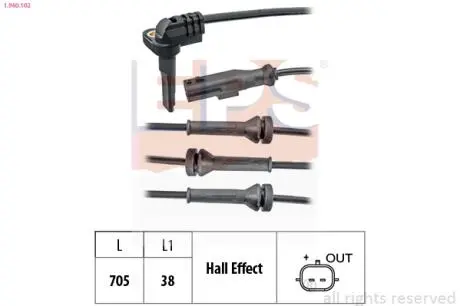 Фото датчик ABS перед. лів/прав. Dacia Duster 1.5 dCi/1.6 16V 04.10-/Renault Megane III 1.2-2.0 11.08- EPS 1.960.102 Датчик ABS перед. лів/прав. Dacia Duster 1.5 dCi/1.6 16V 04.10-/Renault Megane III 1.2-2.0 11.08- EPS 1.960.102