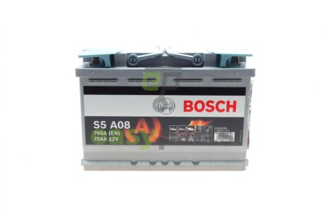 Акумуляторна батарея 70Ah/760A (278x175x190/+R/B13) (Start-Stop AGM) BOSCH 0 092 S5A 080