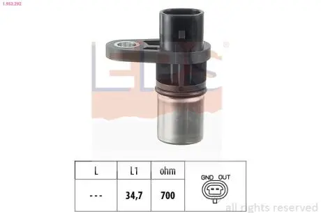 Датчик положения коленвала Opel Astra G, Signum, Vectra B/C, Zafira 2.2 16V 09.00- EPS 1.953.292