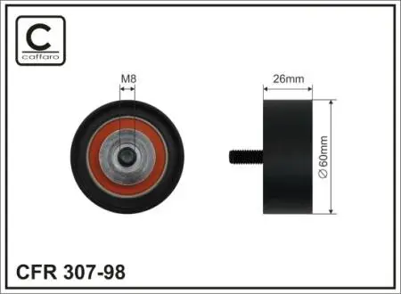 60X8X26 plastic Ролик паска приводного Opel Movano,Renault Master 2.5/2.8D/Dti 1998- CAFFARO 307-98