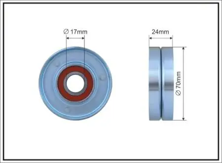 70x17x24 Ролик паска приводного Audi A3/Seat Toledo/Skoda Octavia/VW Golf 99- CAFFARO 66-98