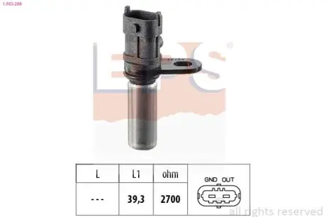 Датчик импульсов Opel Astra G/H/Corsa C/Vectra B/C/Zafira 1.4-1.6i 16V 95- EPS 1.953.288