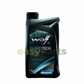 Моторное масло Guardtech B4 Diesel 10W-40 полусинтетическое 1 л Wolf 8303517