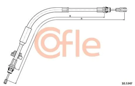 Трос ручного тормоза перед.Ford Tourneo Cucstom Autobus 2012/04- COFLE 10.5347 (фото 1)