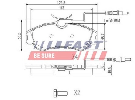 Тормозные колодки дисковые перед. Peugeot Berlingo/Partner 96-02 FAST FT29517