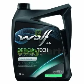 Моторное масло Officialtech MS-FE 5W-20 синтетическое 5 л Wolf 8320385