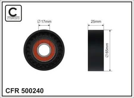 65x17x25 Ролик паска приводного Ford Focus/Kuga 2.0Tdci 10- CAFFARO 500240