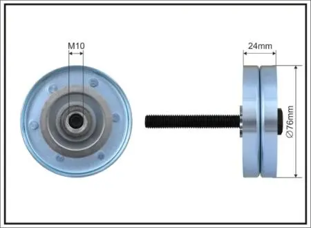 76x10x24 metal Ролик паска приводного Skoda Fabia/Roomster 1.2 з конд. CAFFARO 252-53