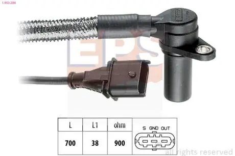 Датчик положения коленвала Opel Omega B 2.6/3.2 94-03 EPS 1.953.284