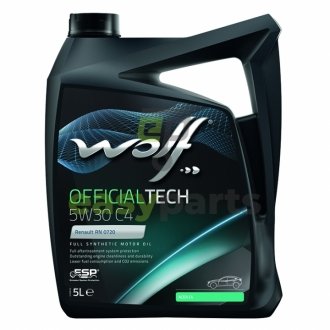 Моторне масло Officialtech C4 5W - 30 синтетичне 5 л Wolf 8308512