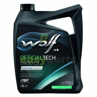 Моторне масло Officialtech C2 5W - 30 синтетичне 5 л Wolf 8309113