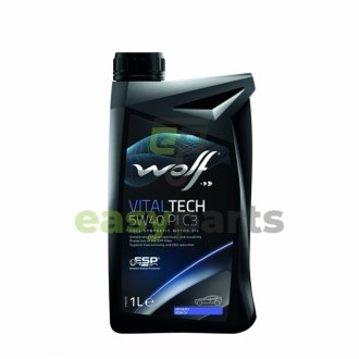 Моторне масло Vitaltech PI C3 5W-40 Синтетичне 1 л Wolf 8302817