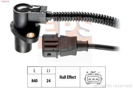 Датчик коленвала Opel Astra F, Calibra A, Omega B, Vectra B EPS 1.953.314