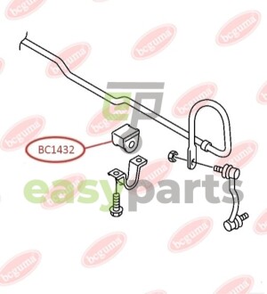 Ø 17mm Втулка стабiлізатора перед. DB Sprinter/Crafter 06- BC GUMA BC1432