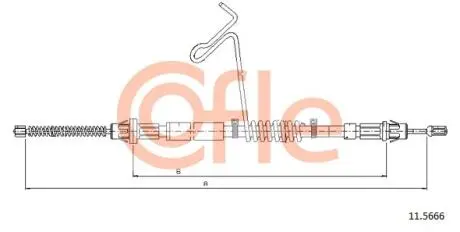 Трос ручнiка правий Ford Tansit Connect 04/00- 1310/1018mm COFLE 11.5666