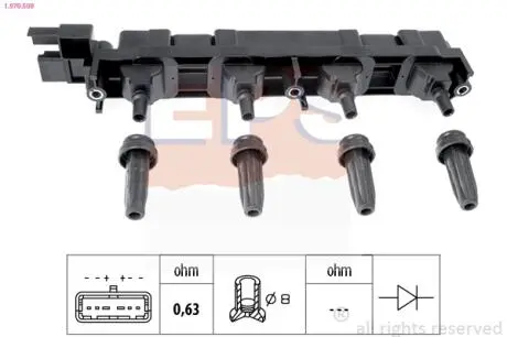 Котушка Citroen C4/C8 Peugeot 206, 307, 406, 407, 607, 807 EPS 1.970.509