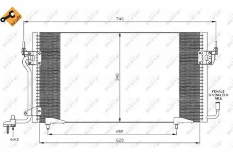 Радіатор кондиціонера Citroen Berlingo/Peugeot Partner 98- NRF 35439