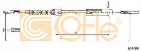 Трос ручного гальма зад.правий MB S-Class 99- 978/800mm COFLE 10.9456