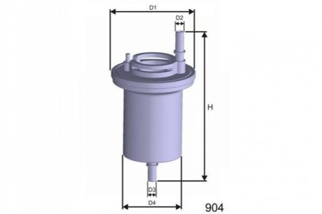 Фільтр паливний VAG 1.2/1.4/2.0 (без регулятора тиску) MISFAT E100 (фото 1)