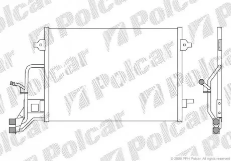 Радіатор кондиціонера Audi A4, VW Passat 1,6-2,8 97-05 Polcar 1324K8C2
