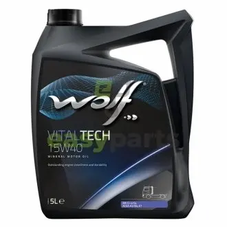 Моторное масло Vitaltech 15W-40 минеральное 5 л Wolf 8301117