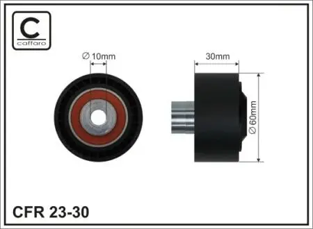 60x10x30 Ролик паска приводного PSA/Ford 1.4 HDi/TDCi 1.6HDi 01- CAFFARO 23-30
