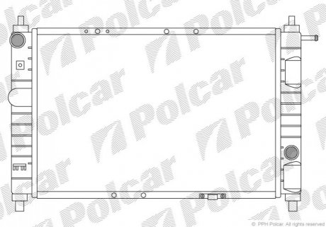 Радiатор охолодження (MT) Daewoo Matiz 0.8 2001-> Polcar 290208-A (фото 1)