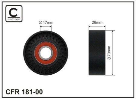 70x17x26 Ролик паска приводного Chery Amulet CAFFARO 181-00