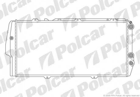 Радиатор охлаждения Audi 100/200 1.8-2.2 86-91 Polcar 131508A3