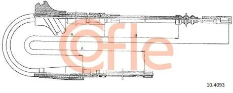 Трос ручного тормоза Audi 100 92- (барабаны.) COFLE 10.4093