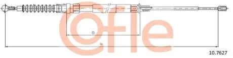 Трос ручних гальм VW Touran, 1,4-2,0, 04- COFLE 10.7627