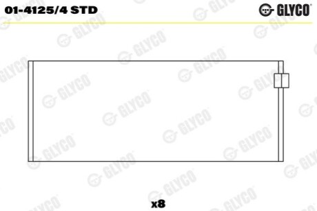 Шатунный подшипник Glyco 01-4125/4 STD