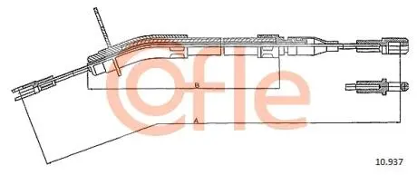 Трос ручного гальма лівий DB W123 76-85 COFLE 10.937