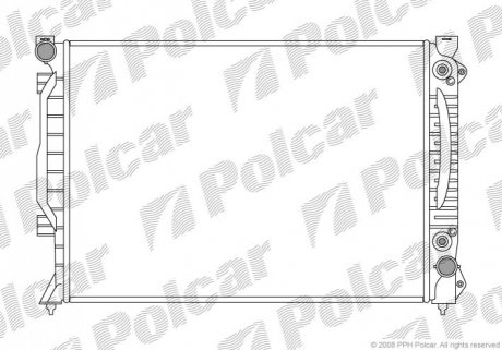 Радиатор двигателя (AT) VW/Audi 2.5 tdi Polcar 132708-2