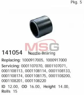 Игольчатый подшипник 16*12*14 CARGO 141054